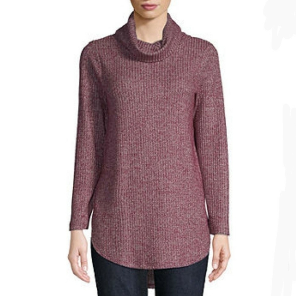 St. John's Bay-Plus Womens Long Sleeve Turtleneck